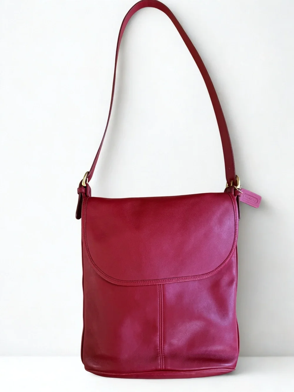 Vintage COACH 1997 Red Leather Whitney Crossbody Bag | Style 4115